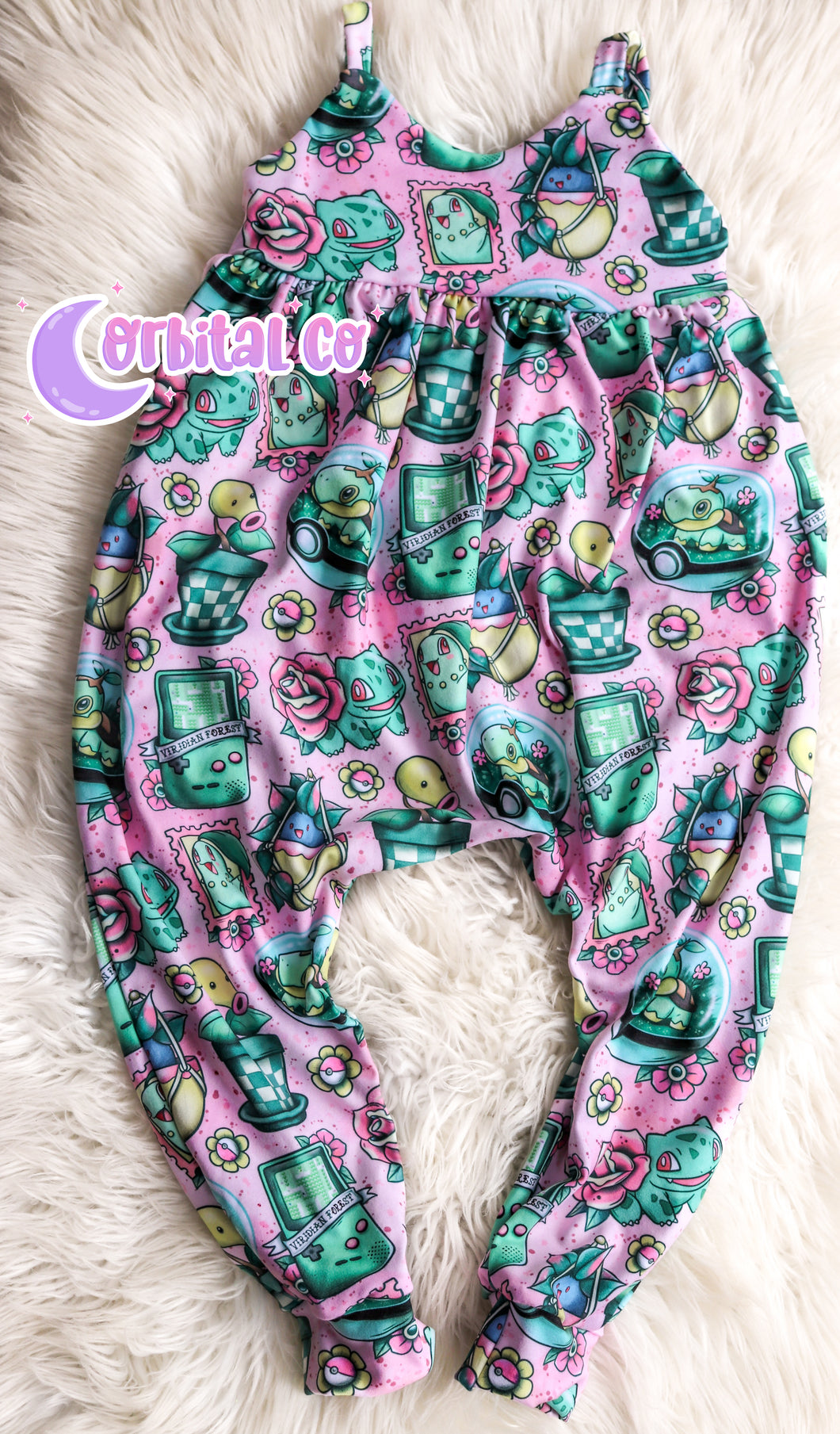 Pink Pke napa romper- MTO