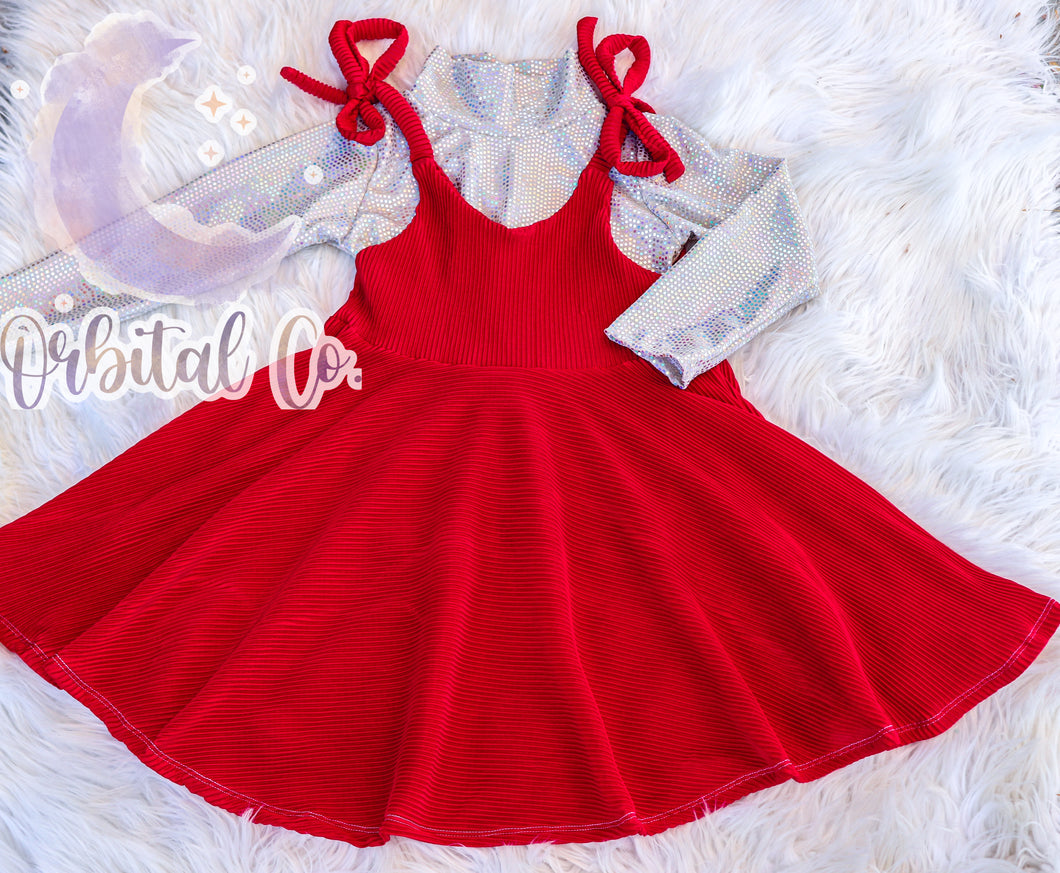 4T RTS Red and Sparkle Dress set